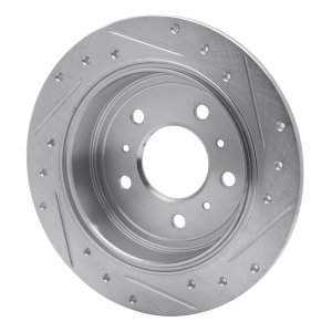 Buick Allure Brake Rotor (1) - Rear Left - R1 Concepts - Drilled & Slotted - Silver - `06-`10